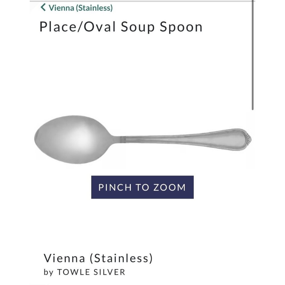 Towle Glossy Silver Vienna Stainless Oval Soup Spoons Set Of 5 flatware